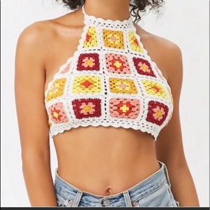 BRAND NEW NEVER WORN FOREVER 21 crochet haltertop